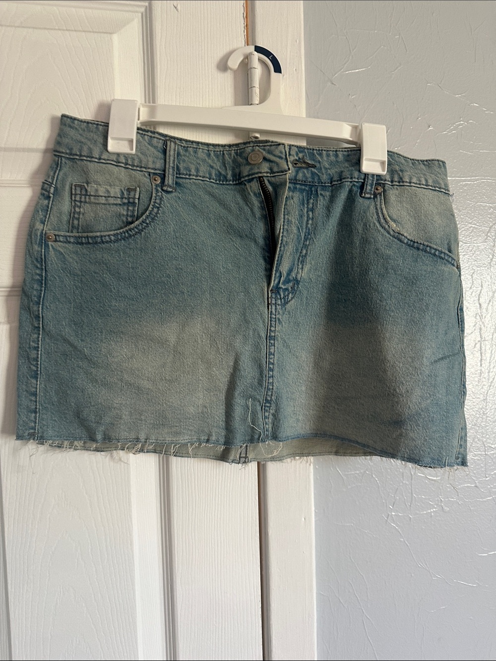 No Boundaries Light Blue Denim Mini Skirt